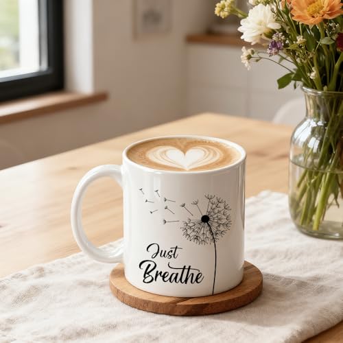 Taza de cerámica Just Breathe para café 11 oz miniatura 3