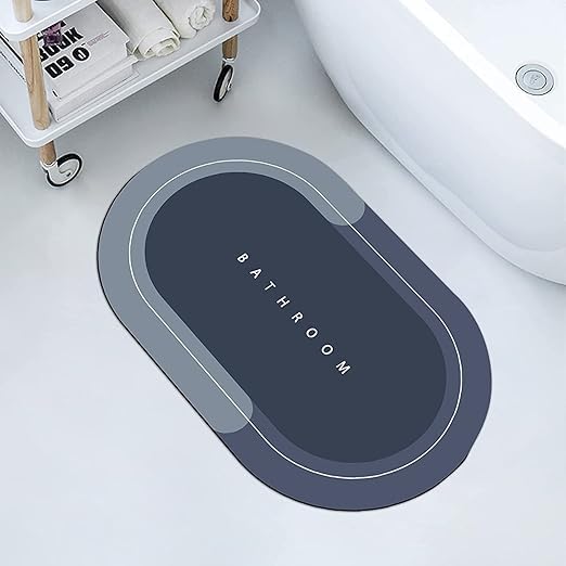 Satani Impex Bathroom Mat,Door mat Door Mat, Rubber Non-Slip Quick Dry Rugs Fit Under Door Super Absorbent Thin Fashion Washable Oval Floor Bath Mat for Bathroom, Bathtub, Shower and Sink