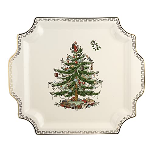 Spode - Christmas Tree Collection - Gold Square Bowl - Measured At 10" - Dishwasher Safe #TOP17