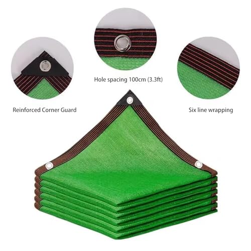 Protection UV pour terrasse : voile d'ombrage rectangulaire 12x20m maille verte