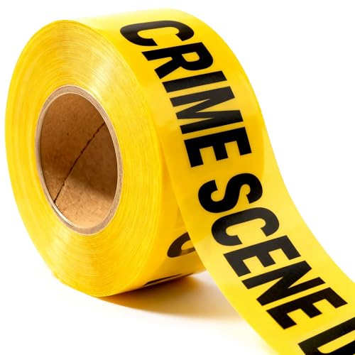 Crime Scene Do Not Cross Tape 3 inch X 1000 feet • Bright Yellow with a Bold Black Print • 3 in. Wide for Maximum Readability • Tear Resistant Design