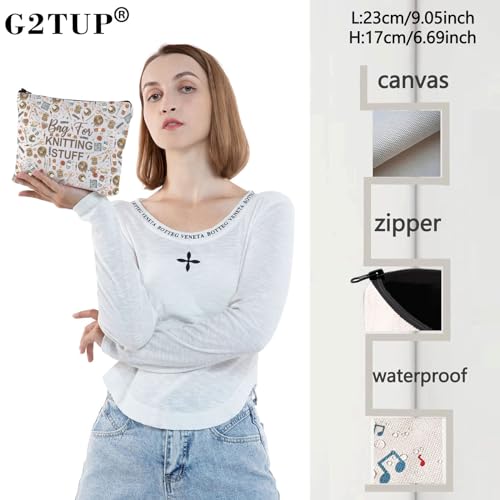 Image of G2TUP Yarn Storage Bag Knitting Zipper Pouch for Crochet Beginners Knitting Lovers Crochet Sht (Knitting Stuff New)