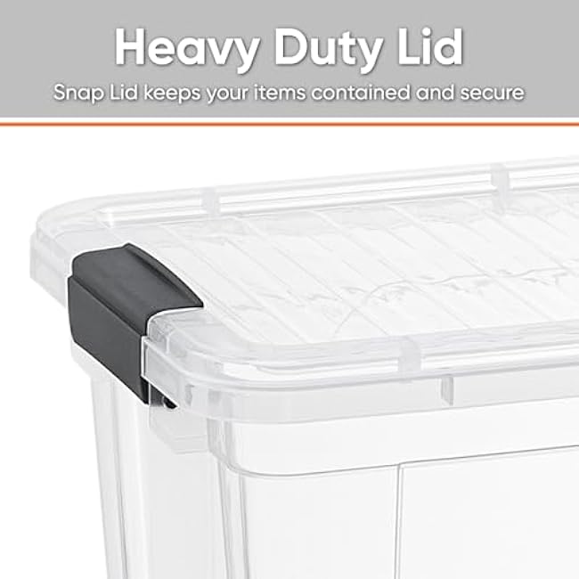 Superio Clear Storage Boxes with Lids, 2.5 Quart Plastic Container Bins for Organizing, Stackable Crates, BPA Free, Non Toxic, Odor Free, Organizers for Home, Office and Dorm,