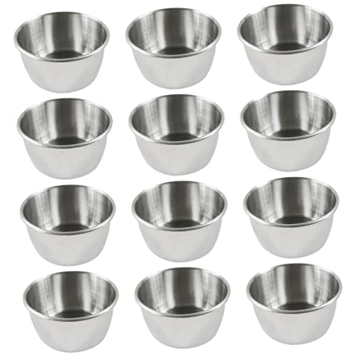 OKUMEYR 12Pcs Dipping Sauce Cups Versatile Condiment Bowls for Ketchup Soy Sauce Vinegar Salad Dressings for Home Restaurant Use