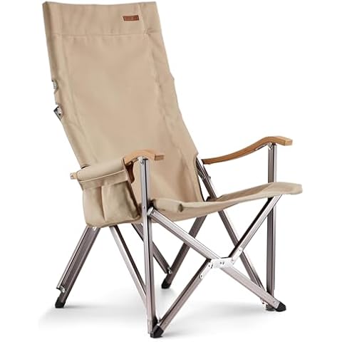 ICECO High Back Camping Chairs for Adults, Heavy Duty Folding Chair for Outside, Portable Outdoor Chairs with Storage Bag, Hold Up 600 LBS Backpack Camping Chair, 10 Years Warranty (Camel) Cover