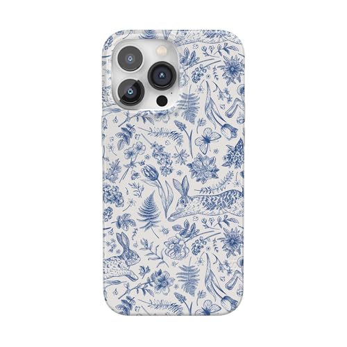 Casely iPhone 14 Pro Case | Hop & Bloom | Bunny Toile | Compatible with MagSafe | Classic Ultra Slim Design