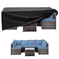 MR. COVER Patio Furniture Set Cover, Outdoor Sectional Set Cover, Also Fits Patio Conversation Set and More, 92L x 66W x 30H Inches, Rectangular, Waterproof & UV-Protection, Classic Black, Nuit Series