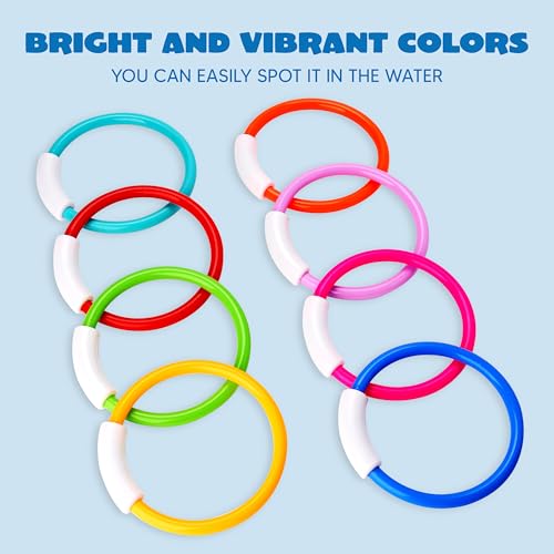 Miniatura 6 de Joyin Anillos De Buceo - Set 8 Piezas, Juguetes Para Piscina Y Natación Subacuáticos Para Niños De Verano