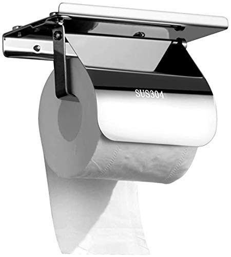Papierhandtuchhalter, SUS304 Edelstahl Toilettenpapierhalter (mit Telefon-Halter), gelocht und Wand-Papier-Handtuchhalter, Bad-Accessoires,