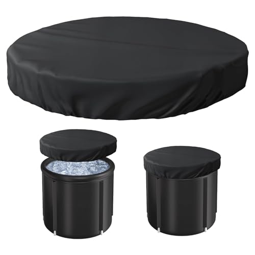 KQSNGB Ice Bath Cover Lid, Cold Plunge Cover for Indoor Outdoor, Made of Oxford Nonwoven Fabric (Black)