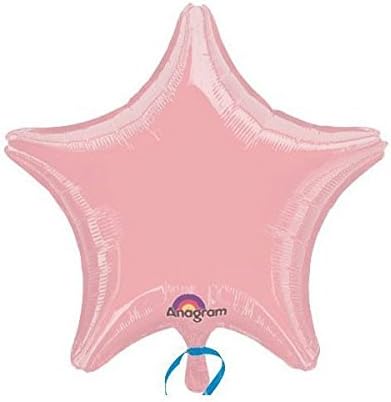 Lote de 10 globos de aluminio con forma de estrella rosa pastel Mylar de 19 pulgadas para decoración de fiesta de cumpleaños