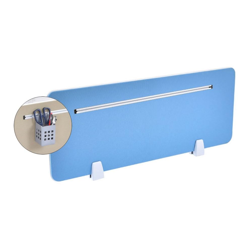 LWJSOCP Desk Privacy Divider, Desk Privacy Panel Desk Divider Acoustic Acoustic Partition Reduce Noise Visual Distractions, Slotted Partition Office(Blue-A,120X30cm)