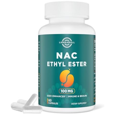 N-Acetyl Cysteine Ethyl Ester 100mg - More Absorption Than 1000mg NAC - with Glycine 600mg - Benefit Glutathione - Good for Immune System & Antioxidant for Adults, NACET ( 60 Capsules - 1 Pack) Cover