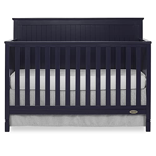 Image of Dream On Me Alexa 5 in 1 Convertible Crib in Navy, Greenguard Gold Certified