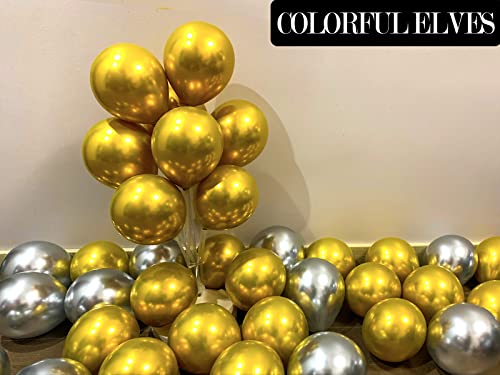 Image of 100pcs 5 inch Metallic Gold Balloons Small Mini Chrome Helium Shiny Gold Balloon for Party Decorations