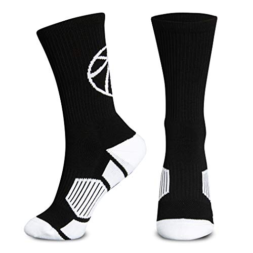 Image of ChalkTalkSPORTS Basketball Socks - Cushioned Mid-Calf Crew - Youth & Adult | Moisture-Wicking Performance Blend, Athletic Basketball Gear, Stay-Up Technology, Arch Support, Breathable, Boys and Men