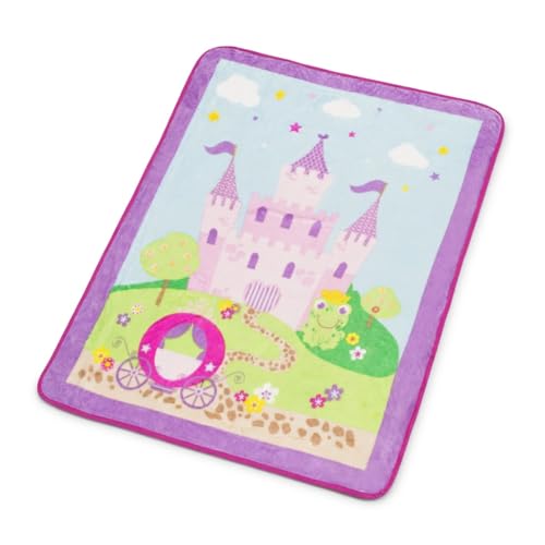 Image of EVERYDAY KIDS Toddler Throw Blanket - 30 inch by 40 inch - Princess Storyland - Super Soft, Plush, Warm and Comfortable