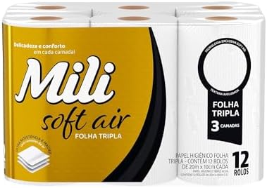 Papel Hig 20m Mili F.Tripla Soft Air -12 unidades