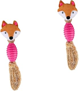 Kisangel 2 Interactivos De Peluche para Perros con Sonido Chirriante para Jugar Al Tira Y Afloja para La Dentición De Cachorros Color Rojo