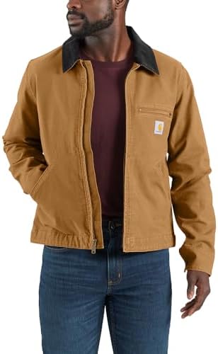 Carhartt Men's Rugged Flex Relaxed Fit Duck Detroit Jacket, brown