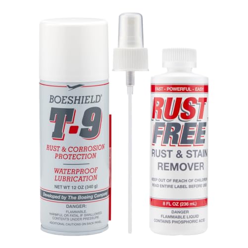 Boeshield Large Two Pack Maintenance Kit, Boeshield T-9® 12 oz Aerosol + Rust Free™ 8 oz, Restore & Protect Metal Surfaces