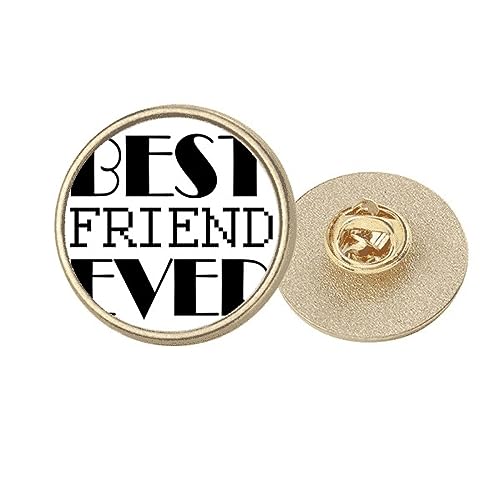 Broche ronde Best Friend Ever dorée M : personnalisez enfin vos tenues unies avec l'Art Déco
