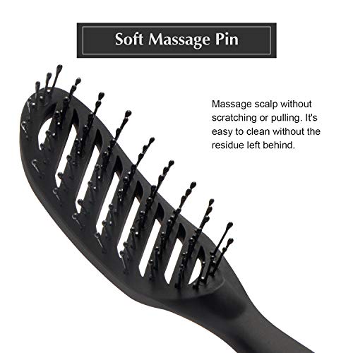 Fixbody Curved Vent Hair Brush For Blow Drying, Styling And Solon, Detangling Hair Brush For Short Thick Tangles Hair, Both Men And Women, Black #TOP5