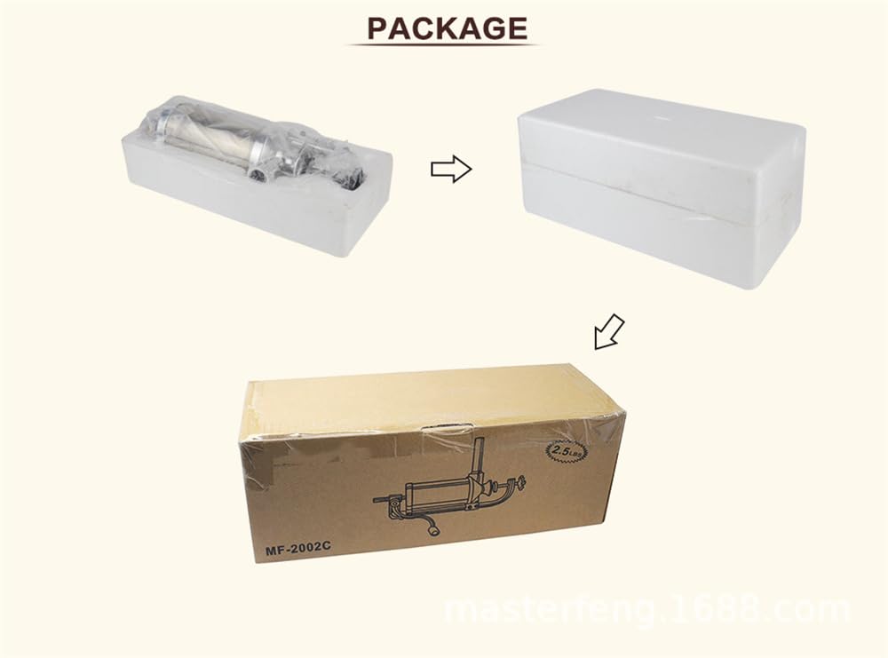 Riempitrice per salsicce, riempitrice verticale manuale con 4 ugelli e base di aspirazione, capacità 1,1 kg, per uso domestico e commerciale