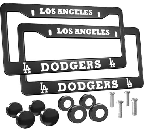 2Pcs Fans Matte Metal for Dodgers License Plate Frames Holder with Screw for Car Tag Frame