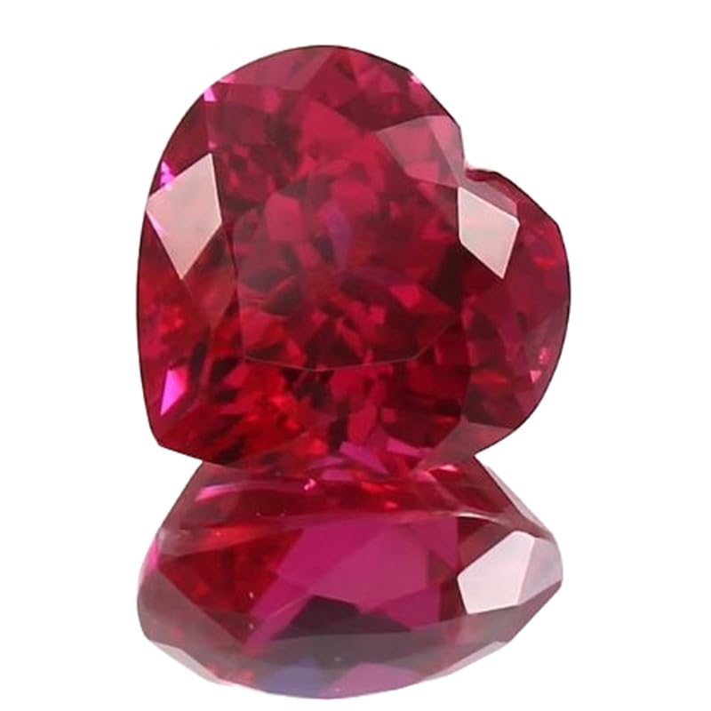 Rubis rouge du Mozambique en forme de cœur 8mm pour création de bijoux DIY