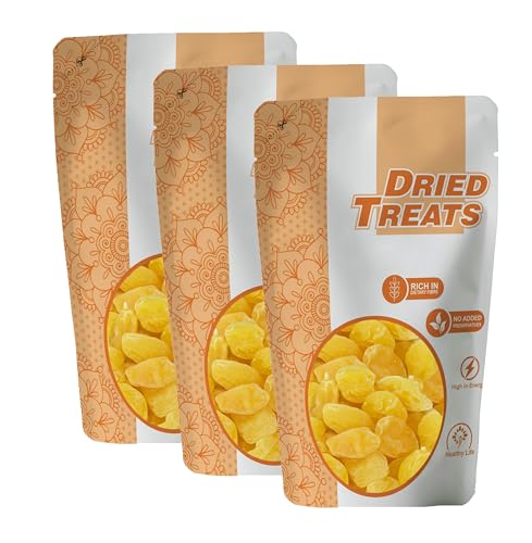 Image of Dried Treats Dried Peach Yellow 750 Grams (250 Grams X 3) - Sweet, Tasty and Chewy Candied Texture - Rich in Fiber & Antioxidants - Peach Yellow Tastes Like Candy, Feels Like Fruit | No Cutting, Just Open & Eat | Best Choice Of Indian Mothers for Kid's Snack