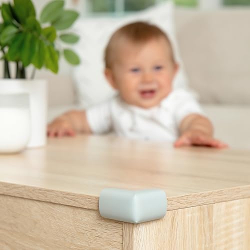 Image of Regalo 4 Pack Safety Corner & Edge Protectors for Baby Proofing, Soft Foam Furniture Corner Guards, Large, Gray