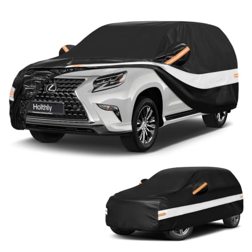 Image of 10 Layers SUV Car Cover Custom Fit Lexus GX GX550 GX460 GX470,Overtrail,Luxury(2013-2026),Waterproof All Weather for Automobiles, Outdoor Full Cover Sun Dust Rain Protection with Cotton. Black