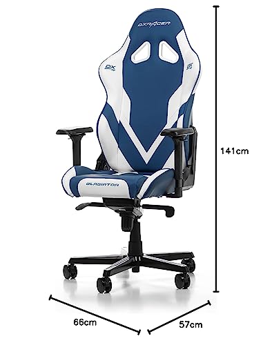 (l'originale Gladiator G001 Sedia Gaming, Ecopelle, Blu-Bianco, Fino a 200 cm - Sedia gaming - Immagine 2