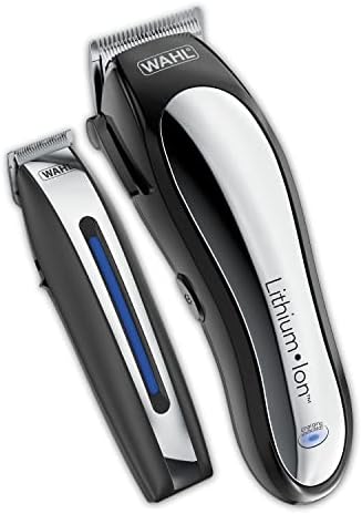 Wahl Clipper Lithium Ion Cordless Haircutting Clipper & Battery Trimming Combo Kit – Rechargeable Electric Clipper for Grooming Heads, Beards, & All Body Grooming – Model 79600-2101P