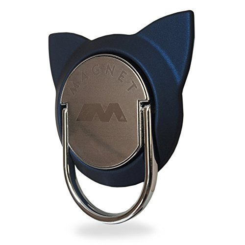 Finger Ring for Magnetic Car Mount,Metal Cell Phone Finger Holder Stand, Pop 360 Rotation Cat Shape Grip Socket Kickstand for iPhone X 7 8 Plus 6 6S SE, Samsung Galaxy Note 8 S8 S7 Tablet (Blue)