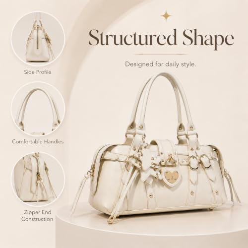 Image of Shoulder Purse for Women, Leather Women's Handbag Y2k Aesthetic Coquette Shoulder Bag Hobo Punk Trendy Ladies Purse