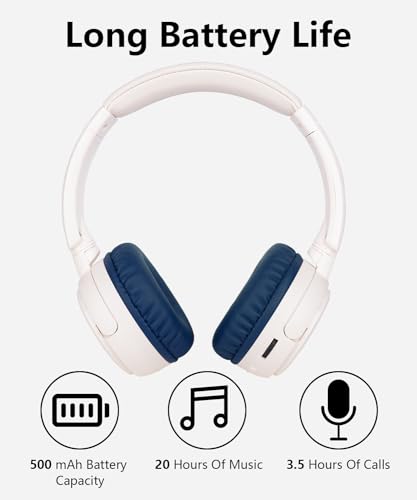 XuanGui Wireless On-Ear Headphones Bluetooth with Microphone, Lightweight Foldable Wireless Headphones Built-in LED Lights, FM Radio, Micro SD/TF Slot for Travel Home, Blue Q9M - image 3