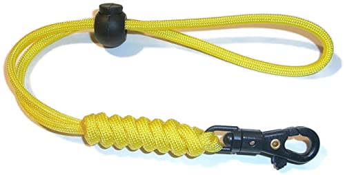 RedVex 550lb Paracord/Survival Lanyard - 12"-24" - Rattlesnake - Sawtooth Style with ABS Clip - Choose Your Color (Yellow, 22")