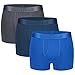 CLEVEDAUR Herren Unterwäsche 3er Pack Micro Modal Trunks Unterwäsche für Männer, E: 3 Stück grau/marineblau/blau 10,2 cm (fliegen), X-Large