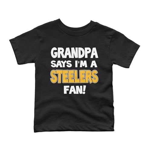 Image of NanyCrafts Kid's Grandpa Says Im a Steelers Fan Shirt