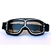 Price comparison product image HONCENMAX Vintage Goggles Sports Sunglasses Helmet Steampunk Eyewear for Outdoor Motocross Racer Motorcycle Goggles Retro - Black Frame Brown Lens