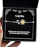 Joke Wife, All Women are Created Equal but Only The Finest are Married to a Nanny., Valentine's Day Sunflower Bracelet for Wife