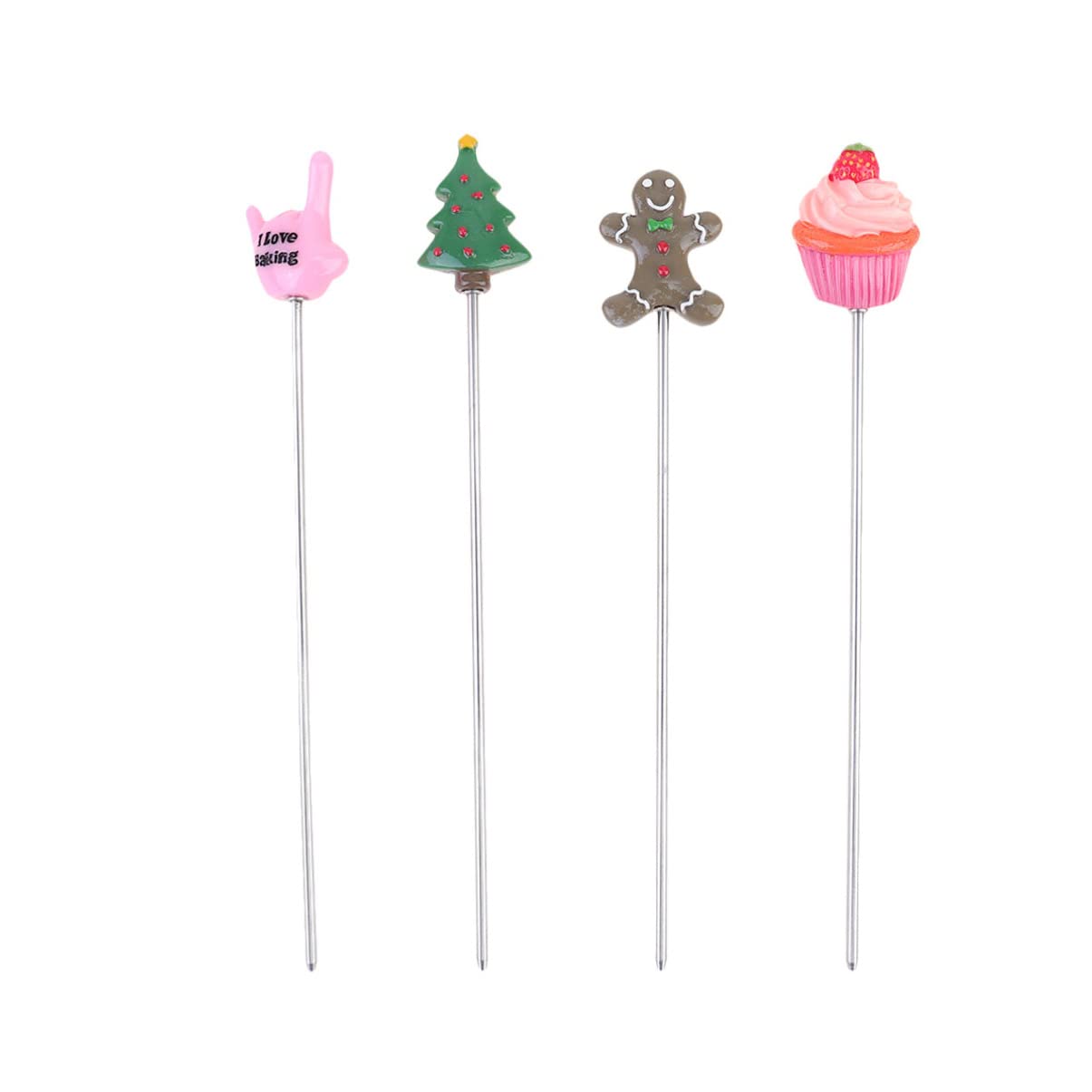 Cabilock 3 Series Agujas De Prueba para Pastel Herramienta De Hornear para Bizcochos Muffins Y Cupcakes De Pastel De Mano Árbol De Navidad Y Muñeco 4 Piezas X 3