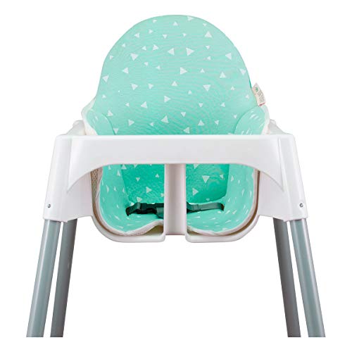 JANABEBE Colchoneta para trona antilop Ikea (Mint Sparkles)