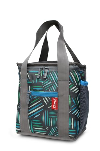 Image of Sfane Insulated Lunch Bag - Compact, Easy Wash, Smooth Zipper & Lightweight - Tote Bag & Container, Tiffin Bag for Men, Women, Adults (Grey, Multicolor)