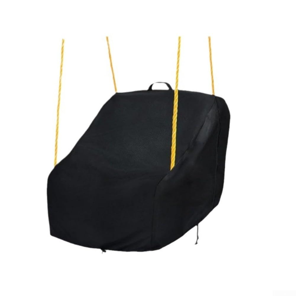 Feeshoppher 420D Oxford Waterproof Outdoor Swing Seat Cover with Drawstring for Secure Fit, Dustproof Protection for Small Single Porch or Garden Swing Chair, Black or Grey, 41 x 41(Black)