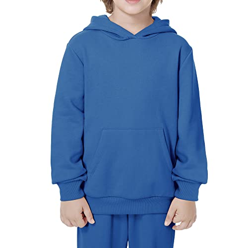 Kid Nation Kids' Soft Brushed Fleece Casual Basic Pullover Hooded Sweatshirt Hoodie For Boys Or Girls M Gray Blue #TOP6