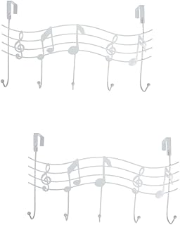 2pcs Iron Musical Note Hook Over Door Hook Rack Towel Hook Wall Mounted Hooks Door Towel Hook Entryway Door Hook Rack Coat Hook Organizer Hat Hook Nail-Free Clothes Hook Home Hook