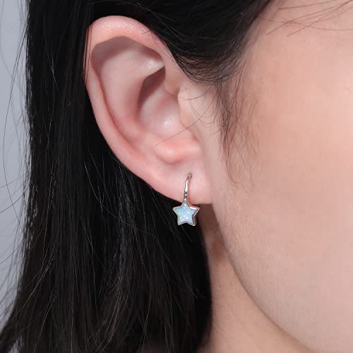 Cinily Leverback Star Dangle Earrings For Women Girls Small Hoop Hypoallergenic Earring Jewelry Gift #TOP1